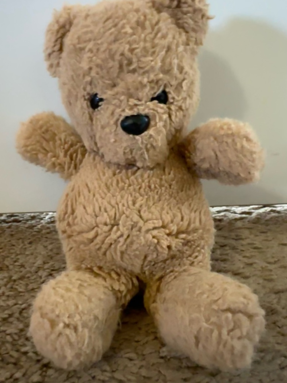 Vintage 1981 Dakin Plush Teddy Best Small Stuffed Animal Tan Sitting 8”